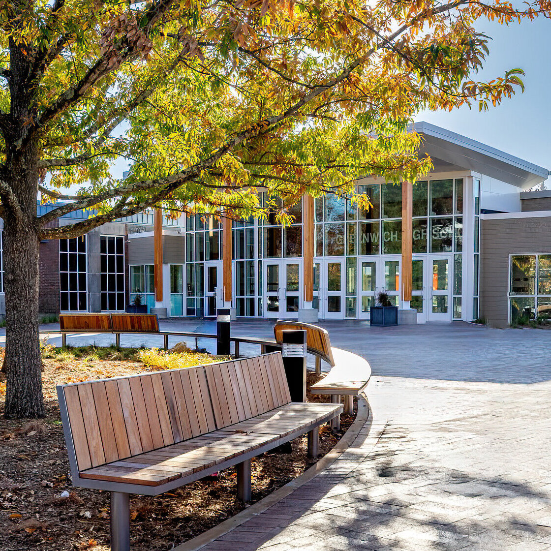 Greenwich High School Renovation - Bullet Proof Front Entrance. Wernert Builders & Construction