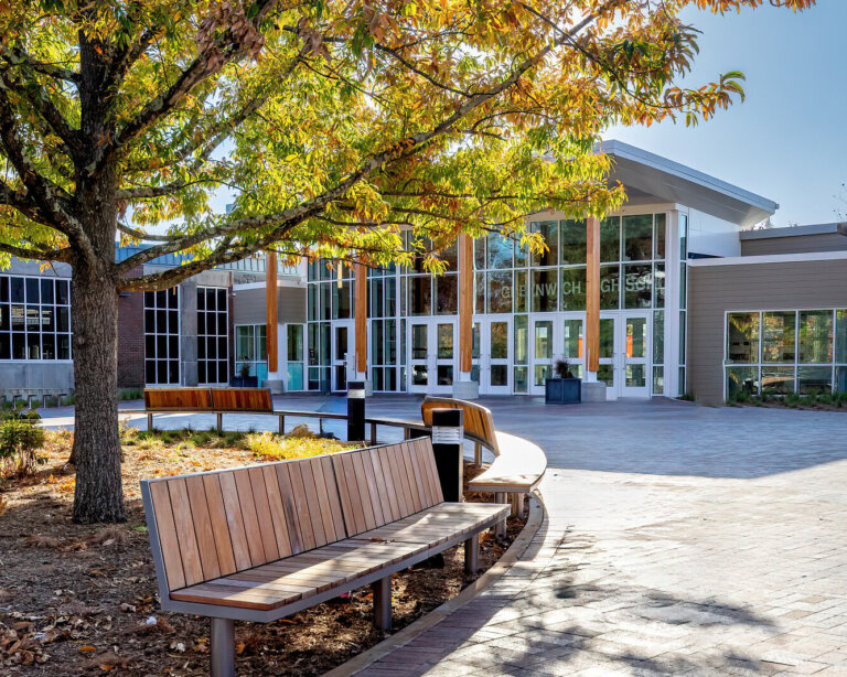 Greenwich High School Renovation - Bullet Proof Front Entrance. Wernert Builders & Construction